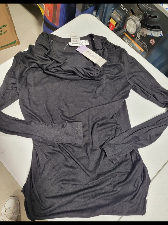 Patrizia Luca Tops - Patrizia Luca Black Long Sleeve Drape Top